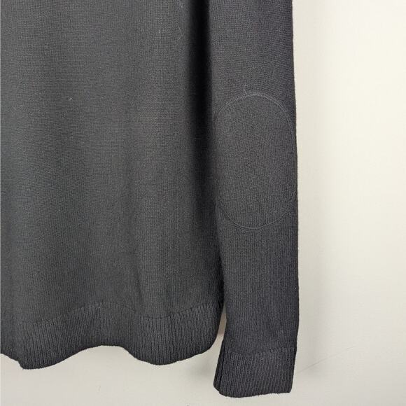 Banana Republic Men's Zephyr Half Zip Black Merino Wool Blend Pullover Sweater - Picture 6 of 8